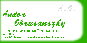 andor obrusanszky business card